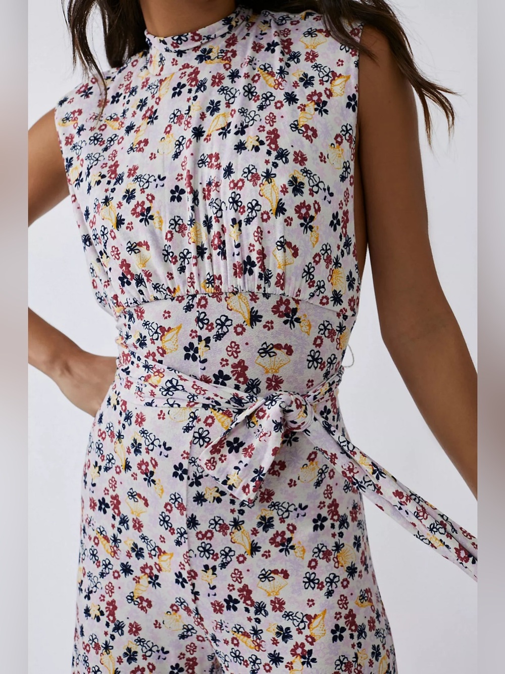 Free People Colorful Flower Vibe Check Jumpsuit size Small EUC - Picture 4 of 10